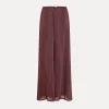 forte_forte Pantalons^pantalon évasé en voile de coton et soie black orchid