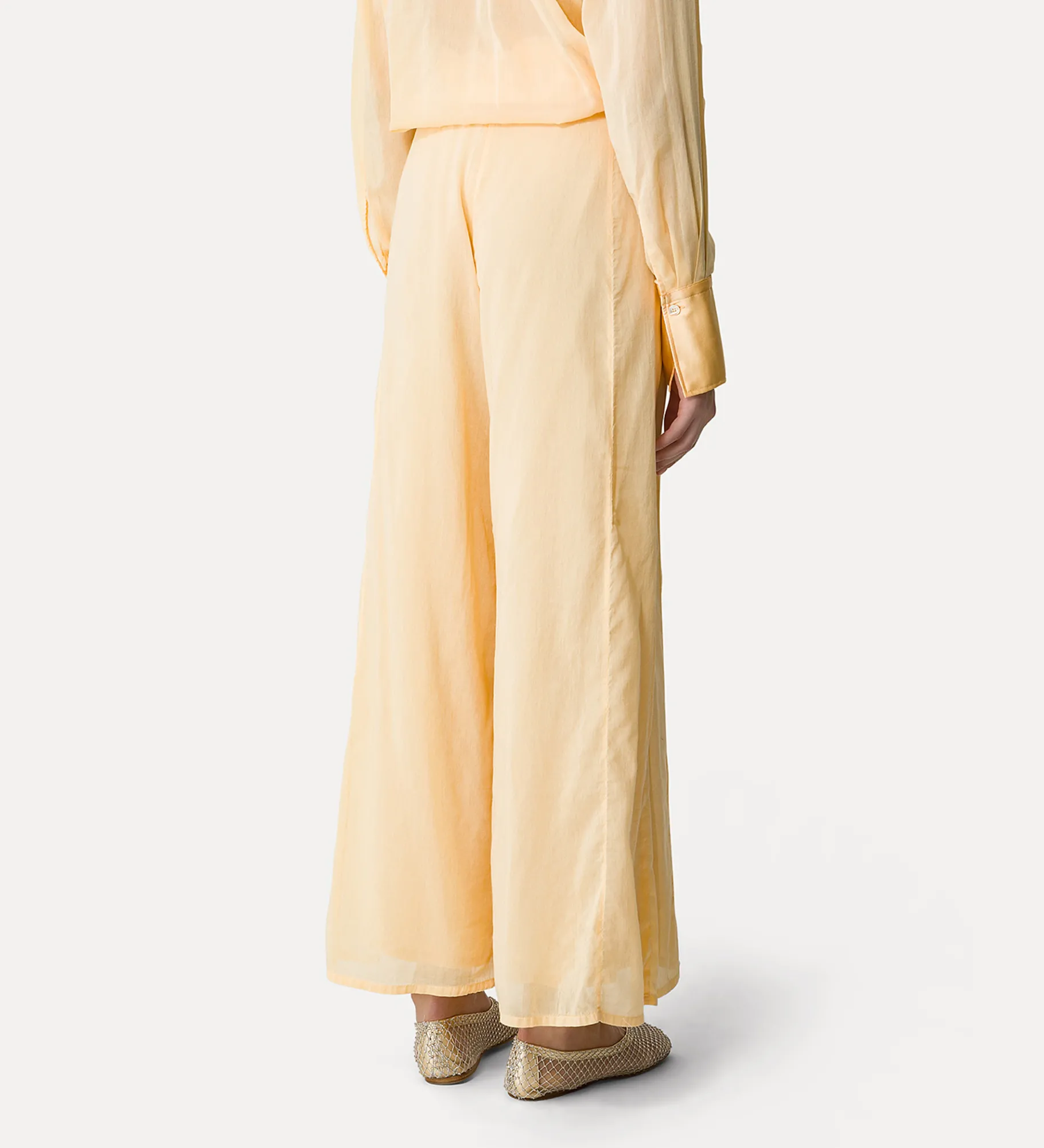 forte_forte Pantalons^pantalon évasé en voile de coton et soie sole
