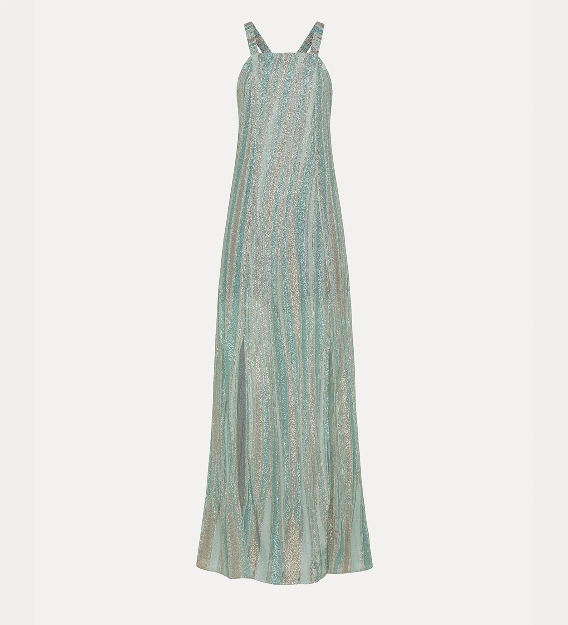 forte_forte Robes^robe à col carré en jersey lurex acqua