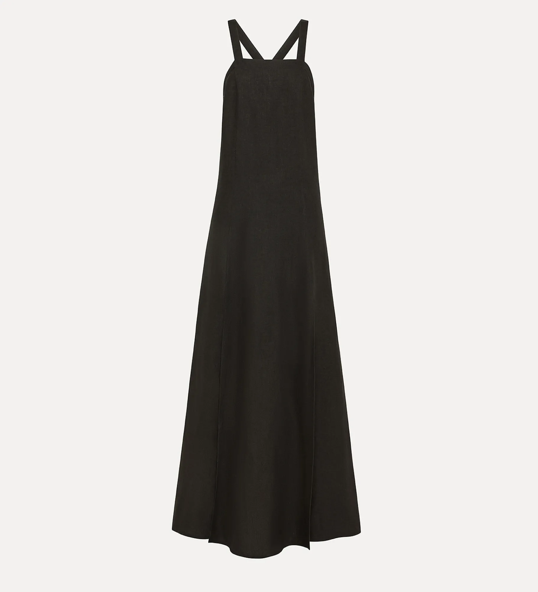 forte_forte Robes^robe à fines bretelles en lin noir