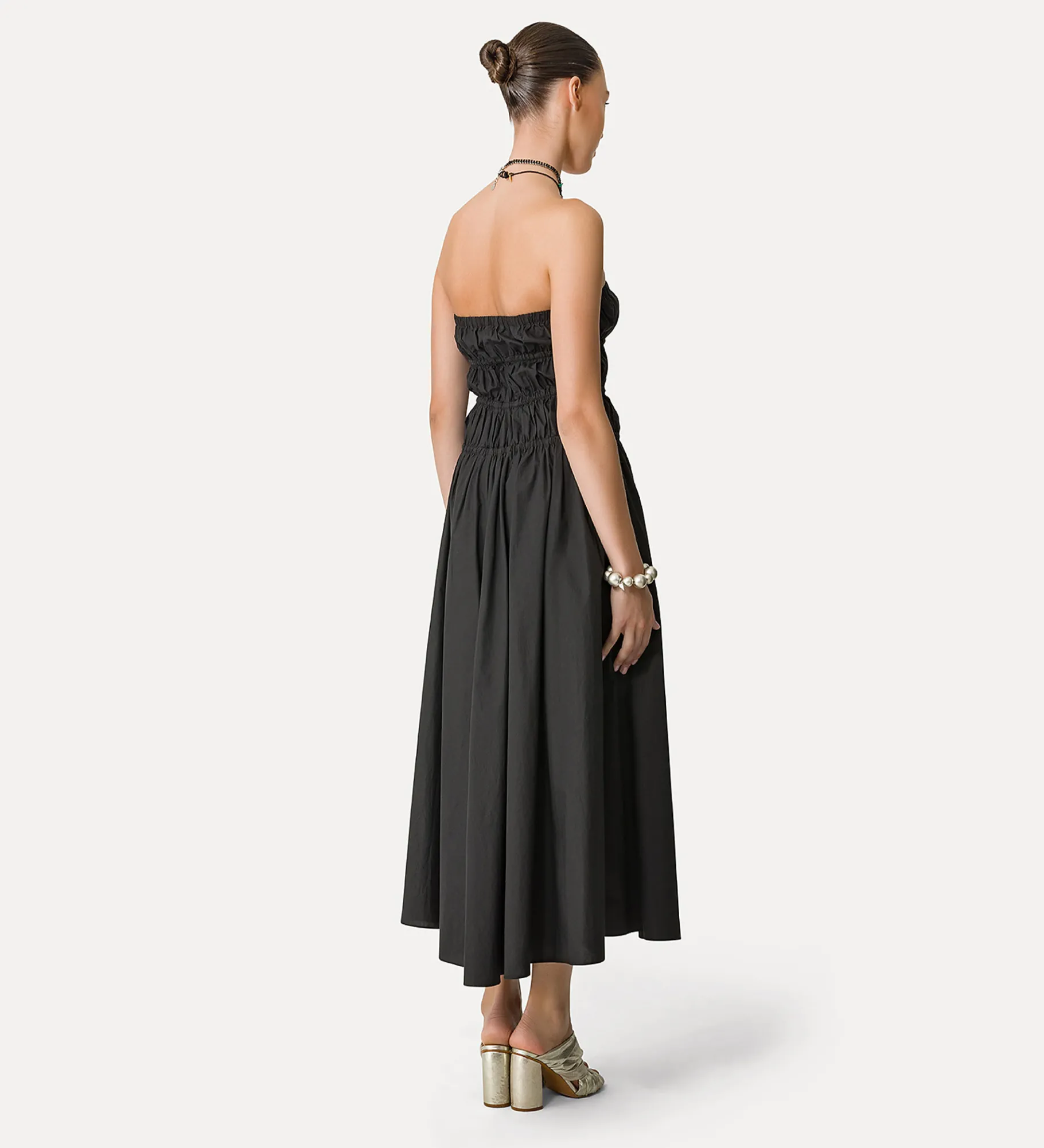forte_forte Robes^robe bustier en popeline nero