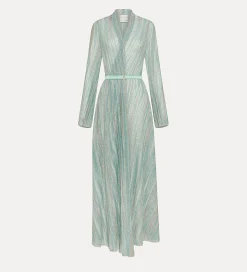 forte_forte Robes^robe croisée en jersey lurex acqua