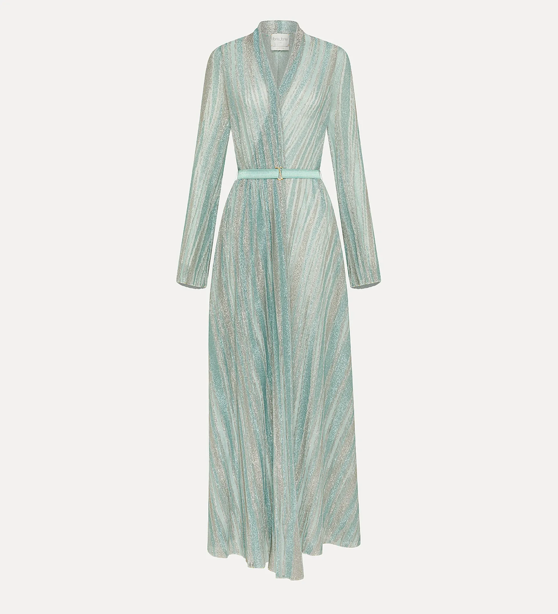 forte_forte Robes^robe croisée en jersey lurex acqua