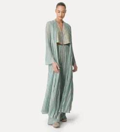 forte_forte Robes^robe croisée en jersey lurex acqua