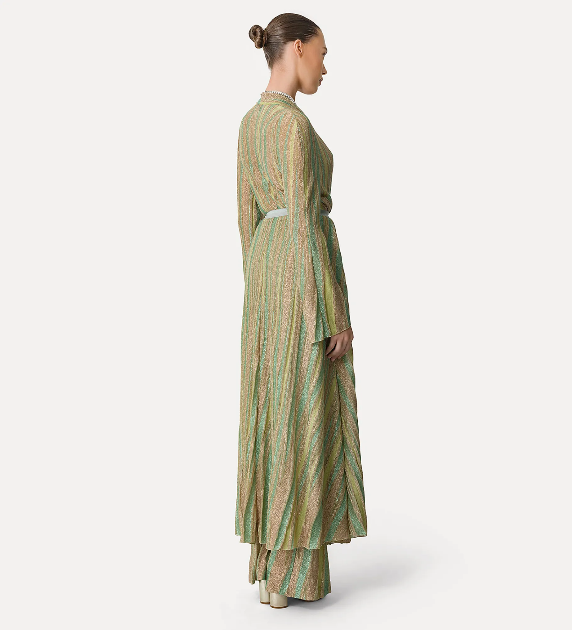 forte_forte Robes^robe croisée sur le devant en jersey lurex clorofilla