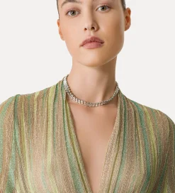 forte_forte Robes^robe croisée sur le devant en jersey lurex clorofilla