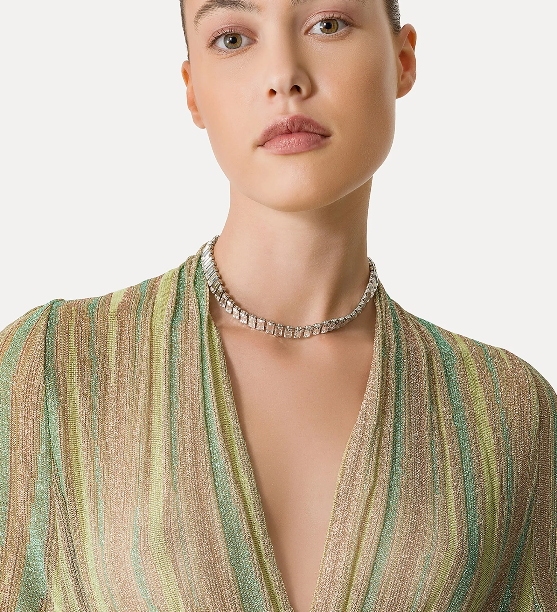 forte_forte Robes^robe croisée sur le devant en jersey lurex clorofilla