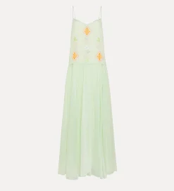 forte_forte Robes^robe en voile avec broderie “oniric blossom” mint