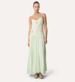 forte_forte Robes^robe en voile avec broderie “oniric blossom” mint