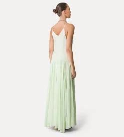 forte_forte Robes^robe en voile avec broderie “oniric blossom” mint