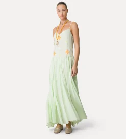 forte_forte Robes^robe en voile avec broderie “oniric blossom” mint