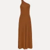 forte_forte Robes^robe longue à une épaule dénudée terra