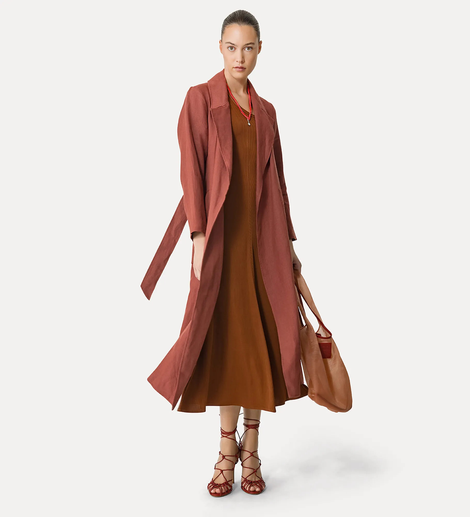 forte_forte Robes^robe longue à une épaule dénudée terra