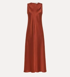 forte_forte Robes^robe ras–de–cou en satin terre