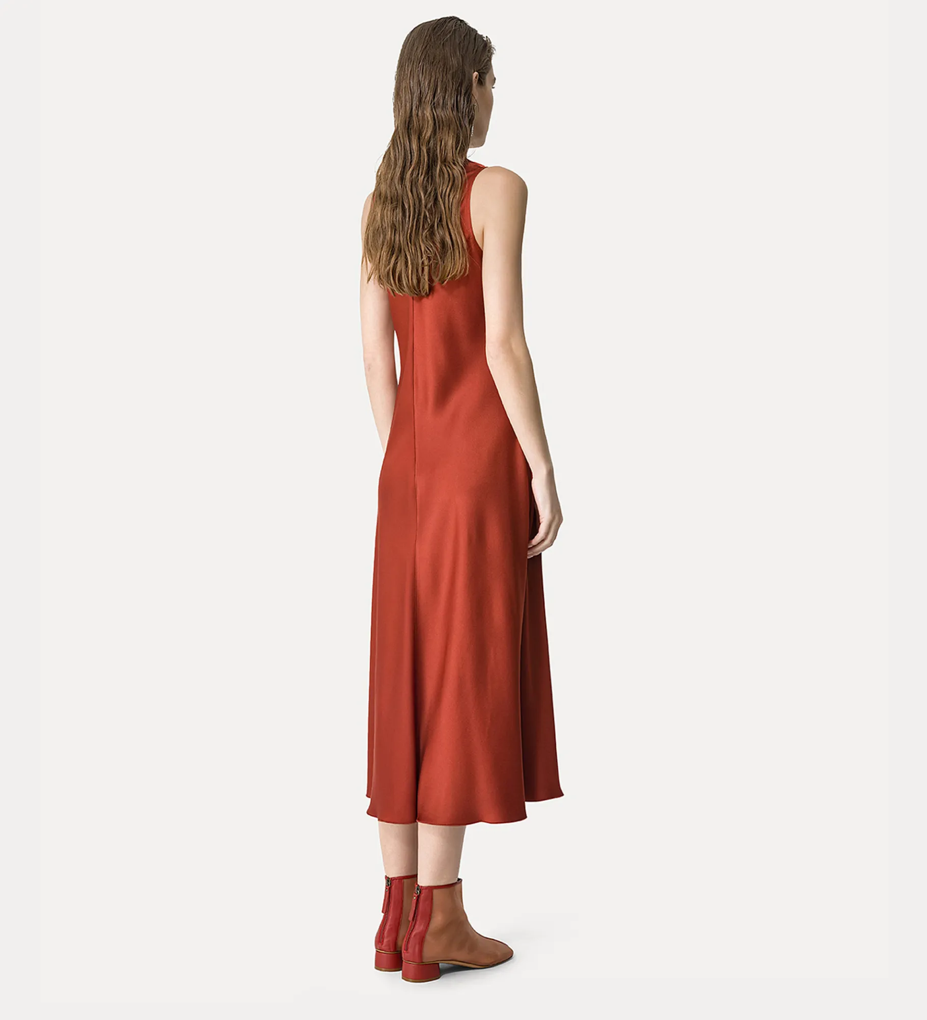 forte_forte Robes^robe ras–de–cou en satin terre