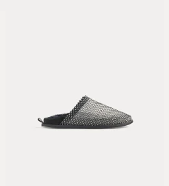 forte_forte Chaussures^sabots plats en résille de strass nero