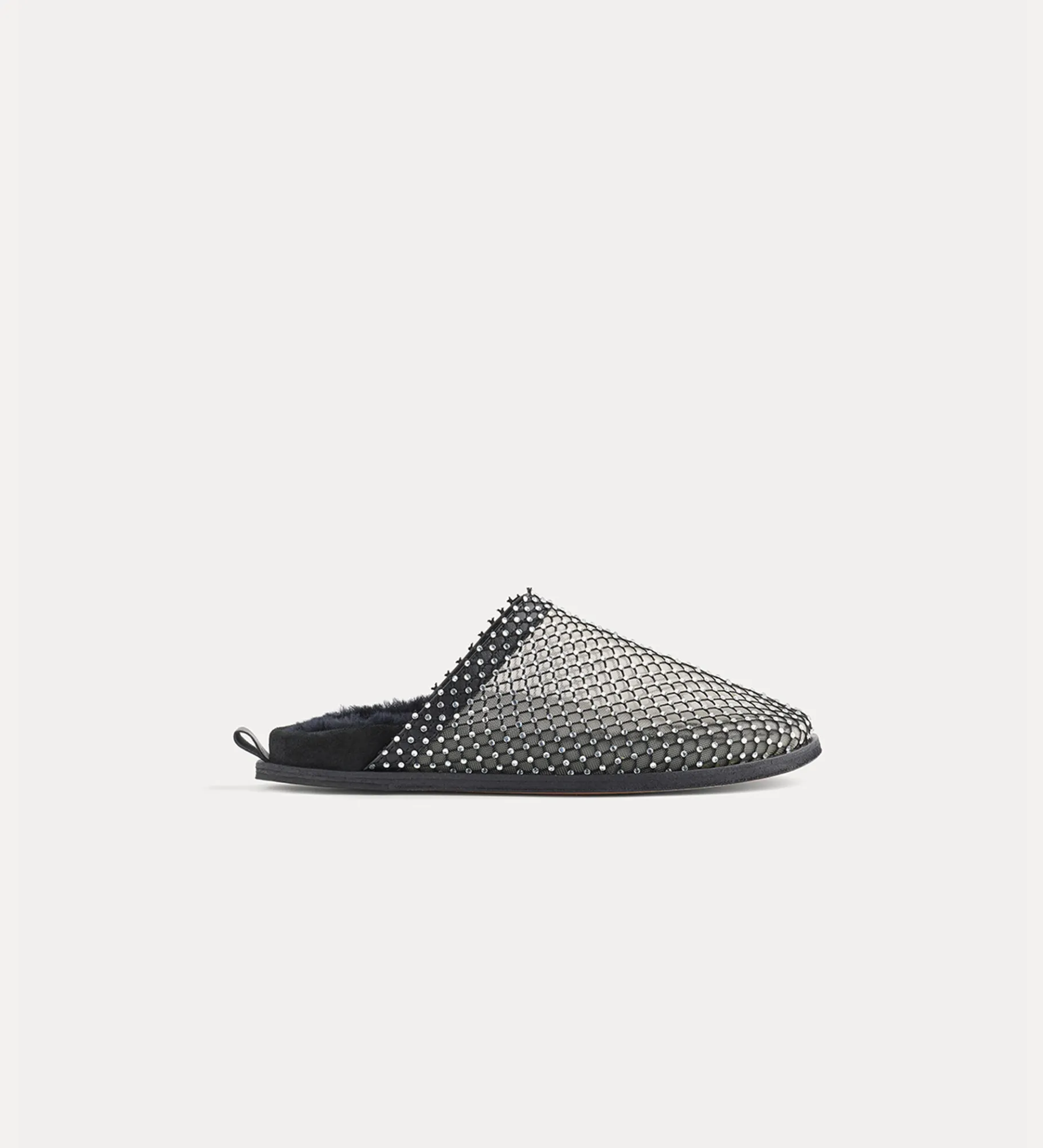 forte_forte Chaussures^sabots plats en résille de strass nero