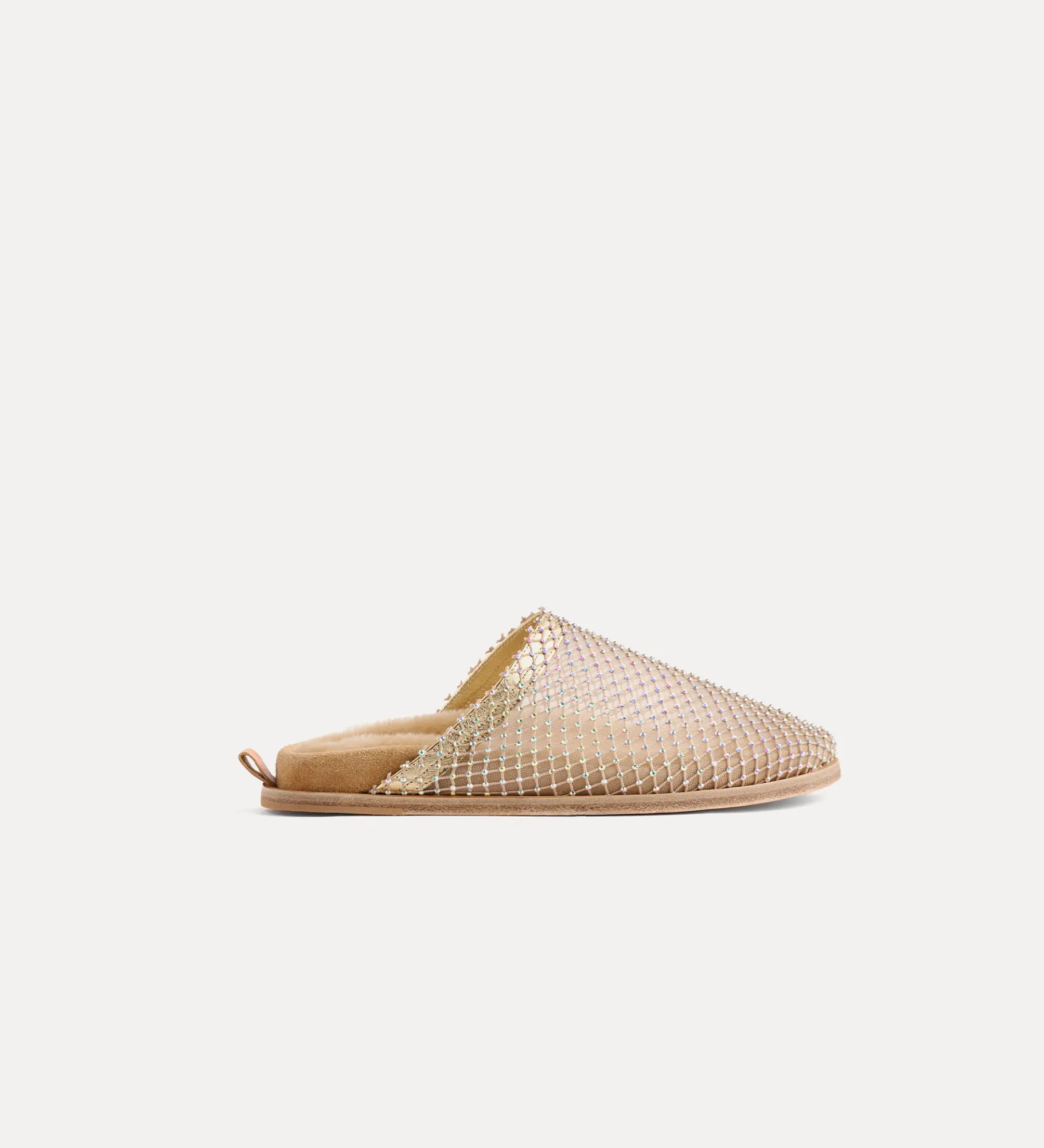 forte_forte Chaussures^sabots plats en résille de strass nude