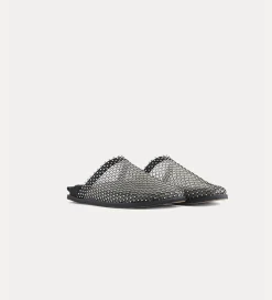 forte_forte Chaussures^sabots plats en résille de strass nero