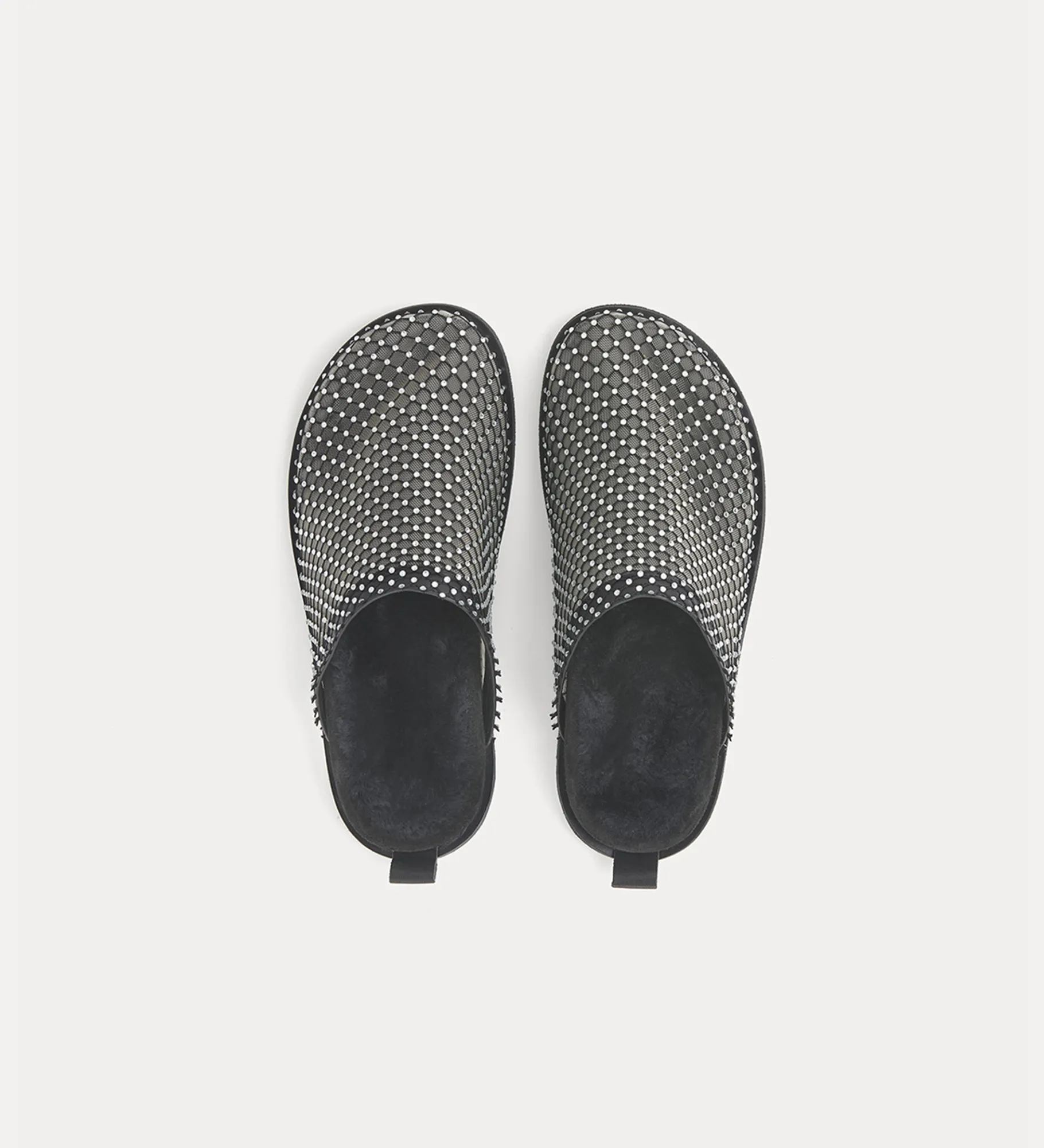 forte_forte Chaussures^sabots plats en résille de strass nero