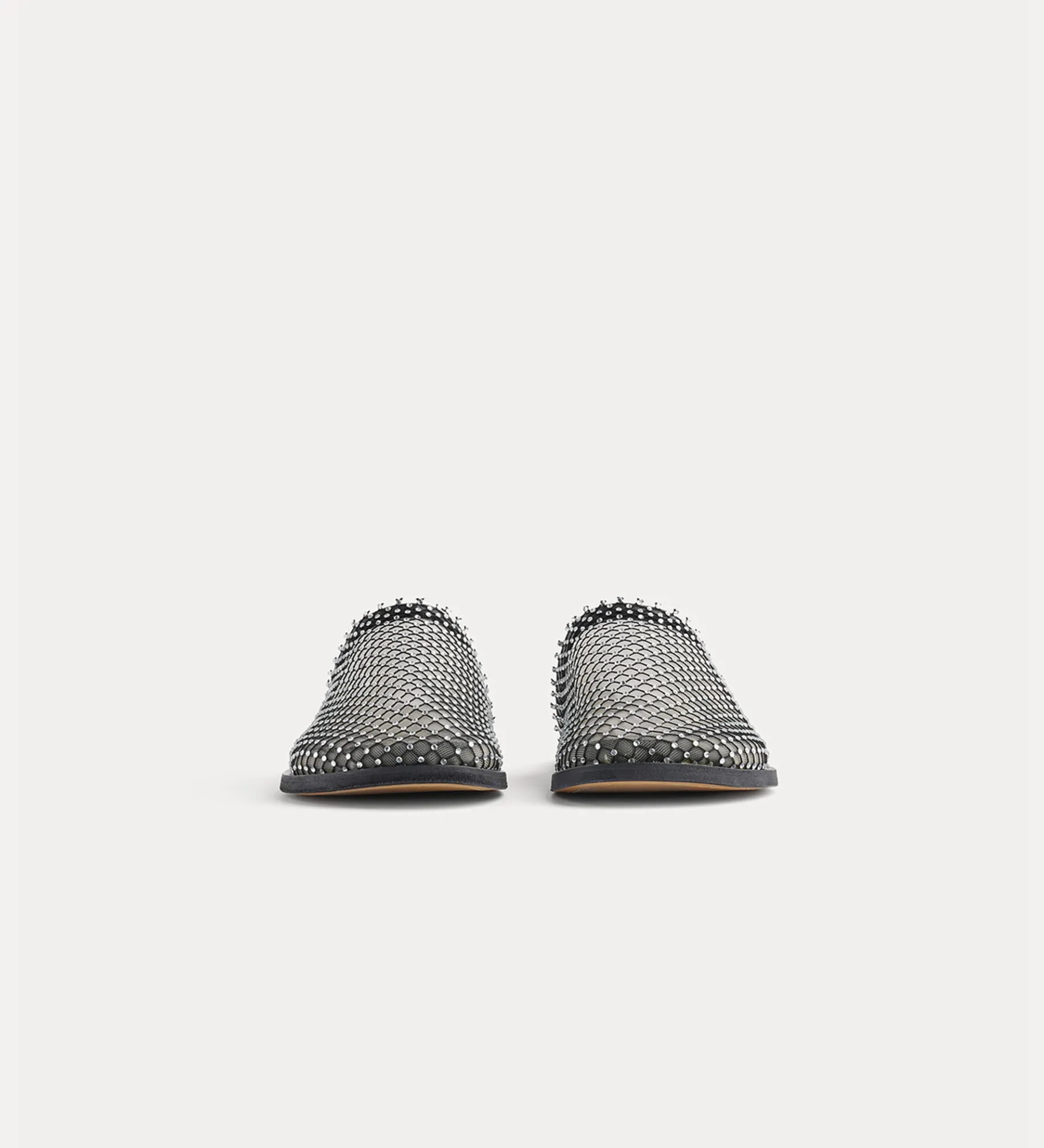 forte_forte Chaussures^sabots plats en résille de strass nero