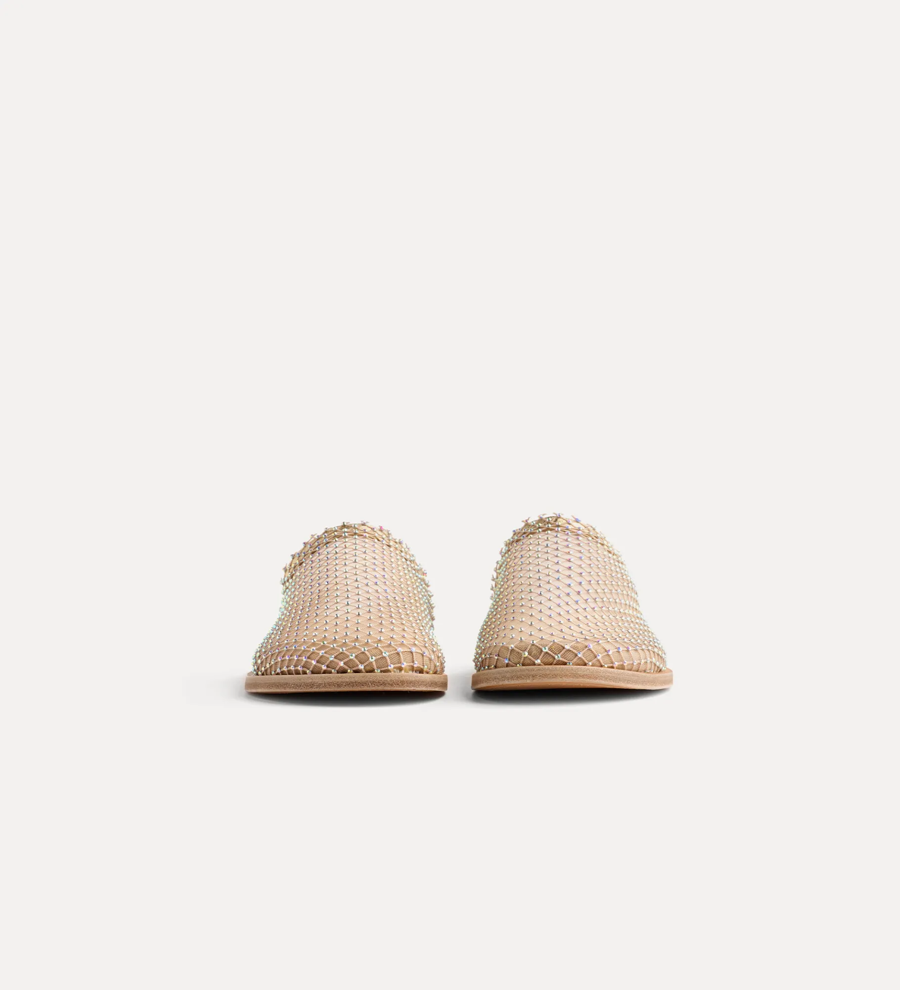 forte_forte Chaussures^sabots plats en résille de strass nude