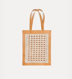 forte_forte Sacs Et Ceintures^sac cabas en cuir et crochet naturale