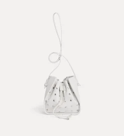 forte_forte Sacs Et Ceintures^sac seau en croûte de cuir avec strass ivory