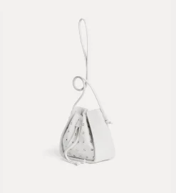 forte_forte Sacs Et Ceintures^sac seau en croûte de cuir avec strass ivory