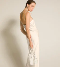 forte_forte Sacs Et Ceintures^sac seau en croûte de cuir avec strass ivory
