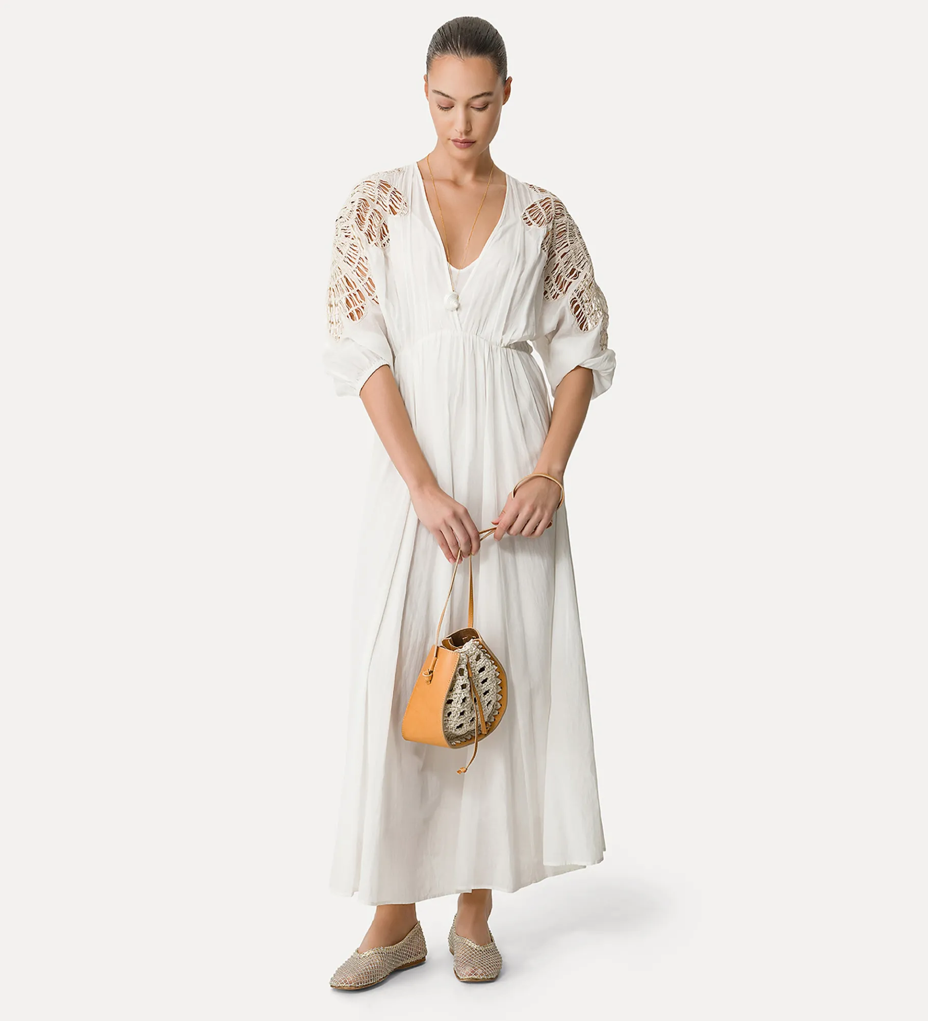 forte_forte Sacs Et Ceintures^sac seau en cuir et crochet naturale