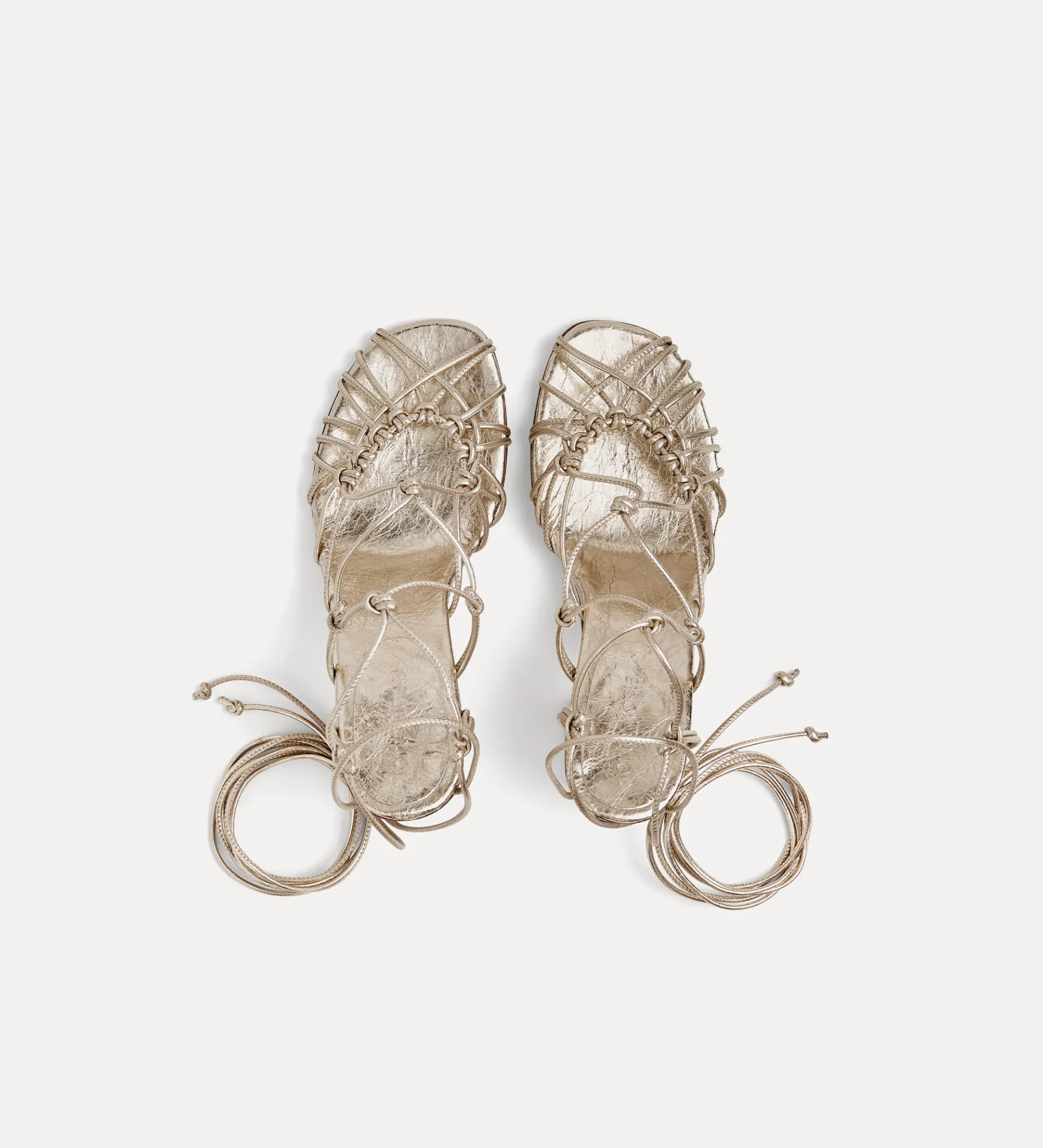 forte_forte Chaussures^sandales à haut talon en veau craquelé platino