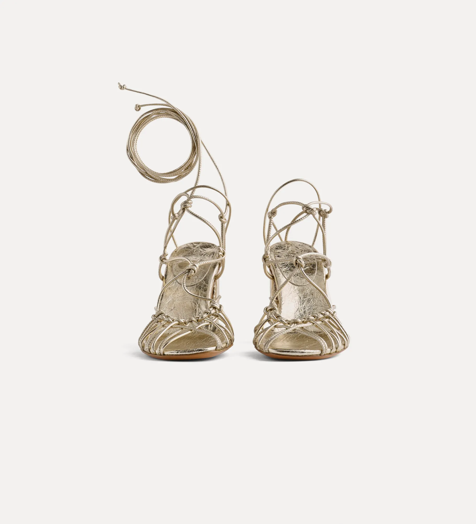 forte_forte Chaussures^sandales à haut talon en veau craquelé platino