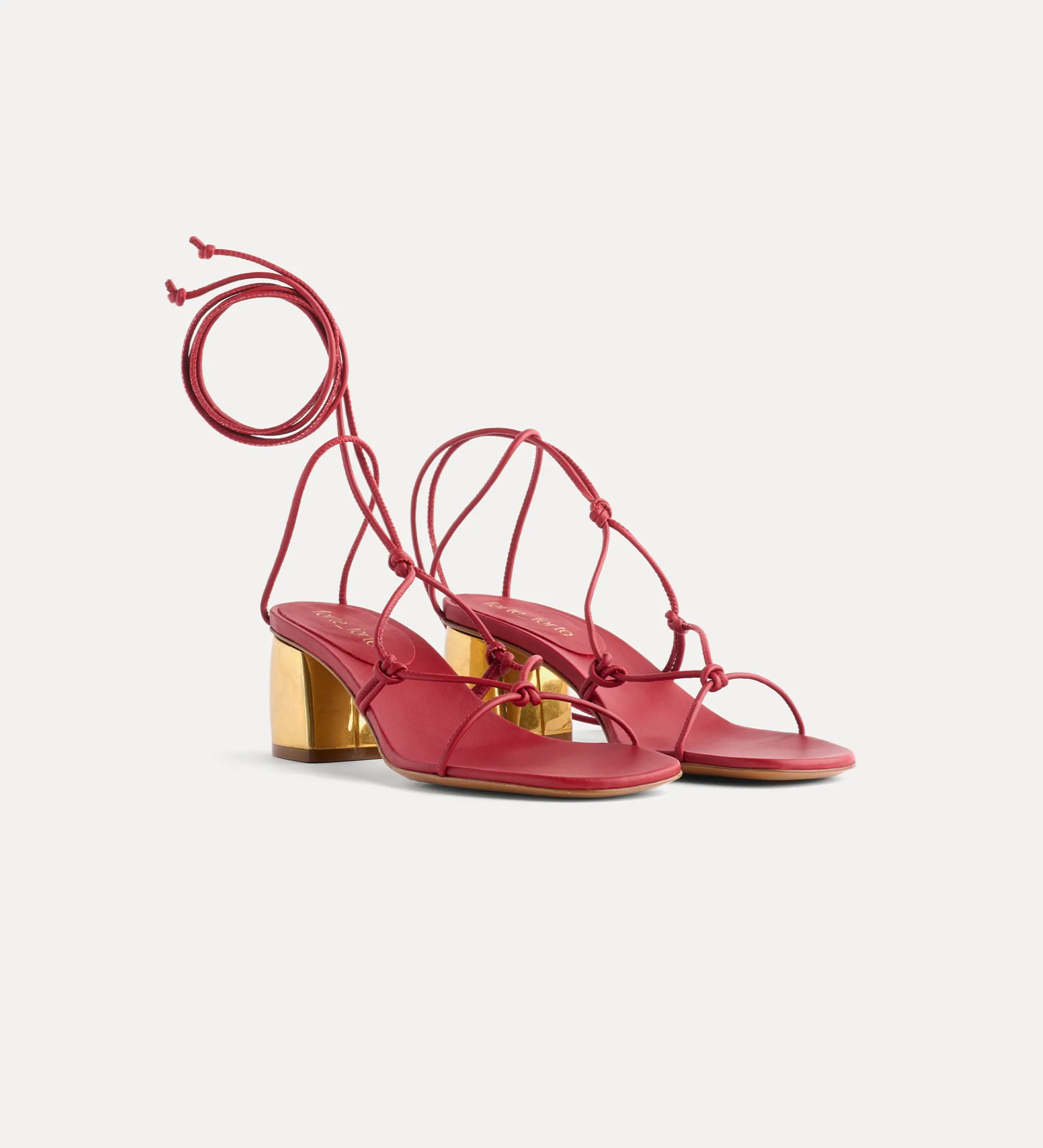forte_forte Chaussures^sandales à talon doré lacca