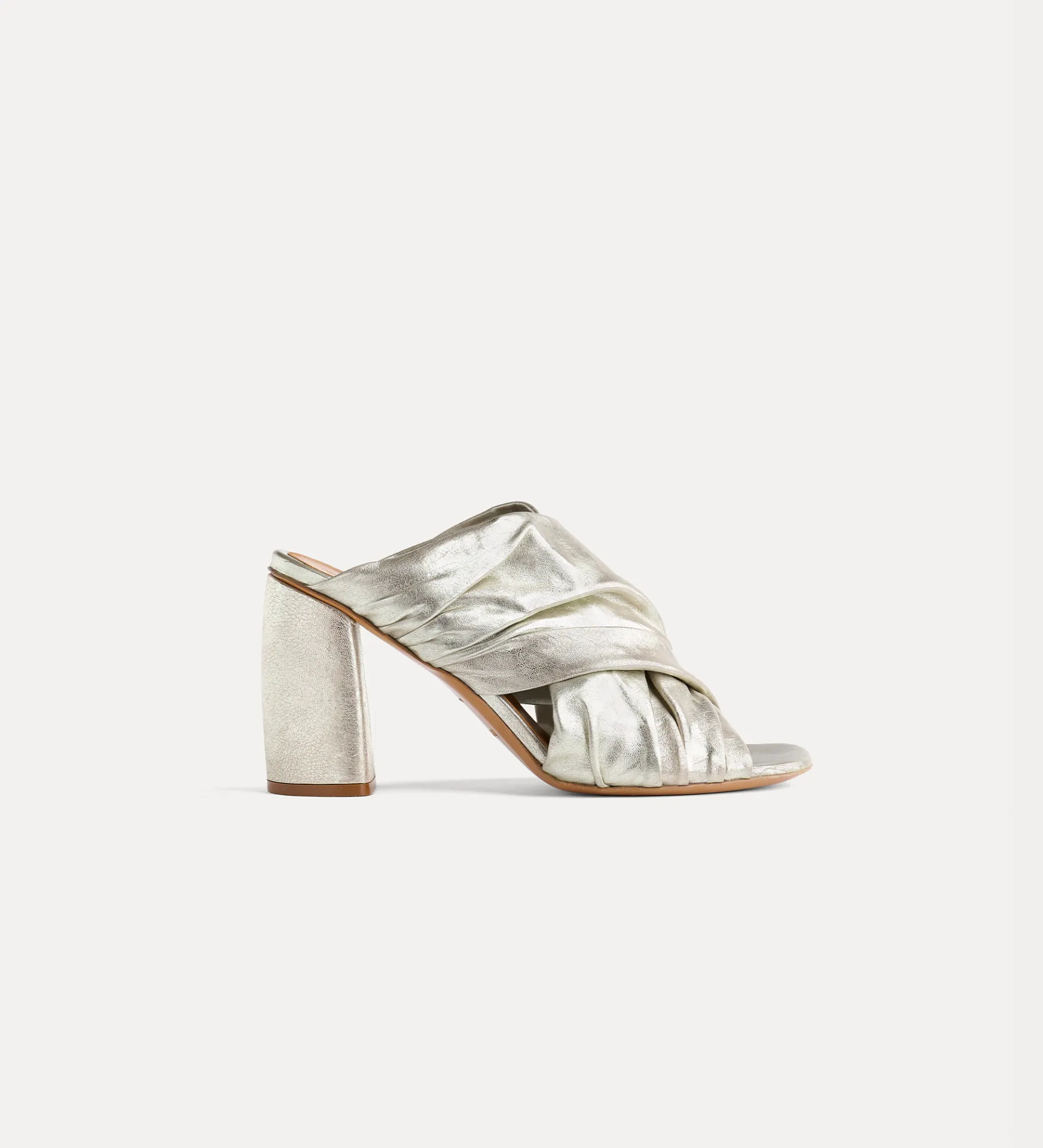 forte_forte Chaussures^sandales croisées à talon argent silver