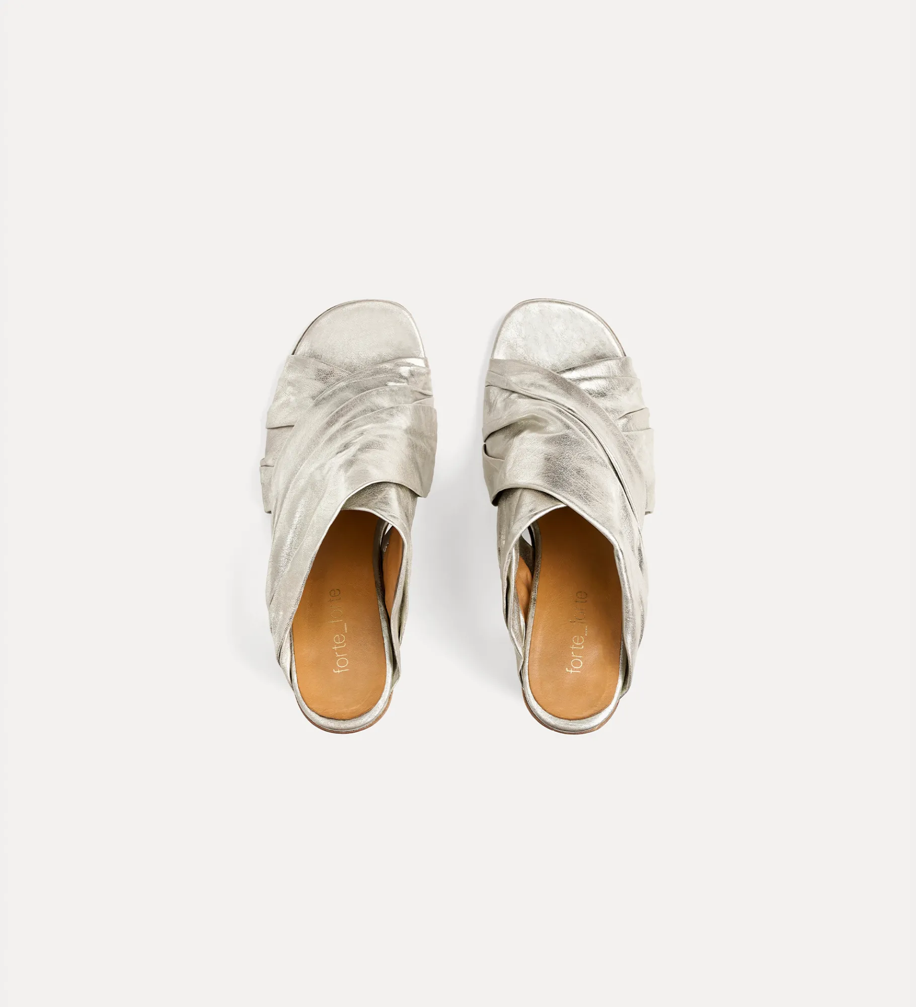 forte_forte Chaussures^sandales croisées à talon argent silver