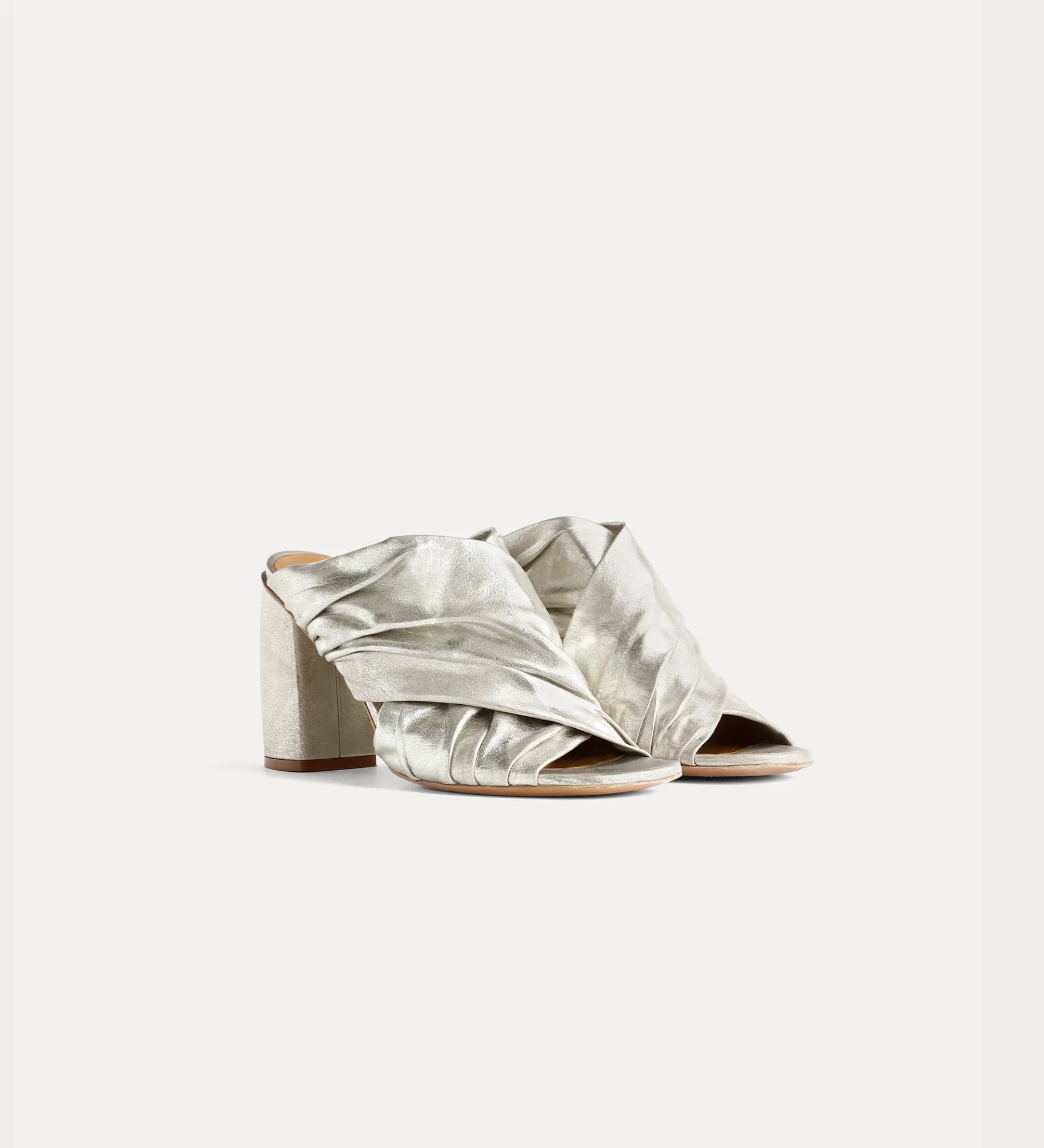 forte_forte Chaussures^sandales croisées à talon argent silver