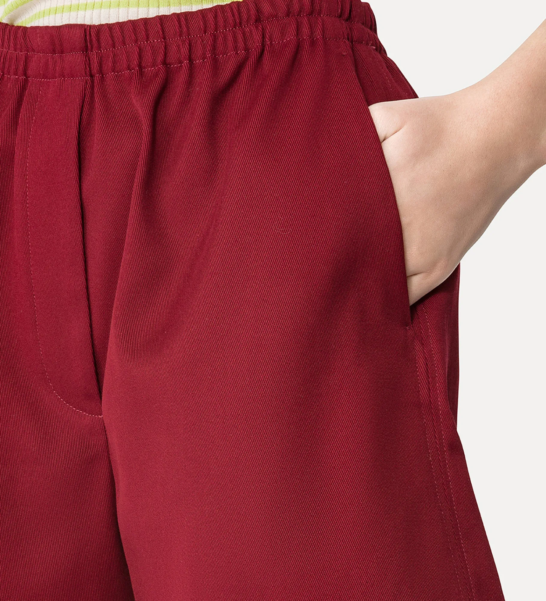 forte_forte Pantalons^short en coton ruby