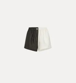 forte_forte Pantalons^short en lin pour femme color block noir