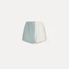 forte_forte Pantalons^short en lin pour femme color block acqua
