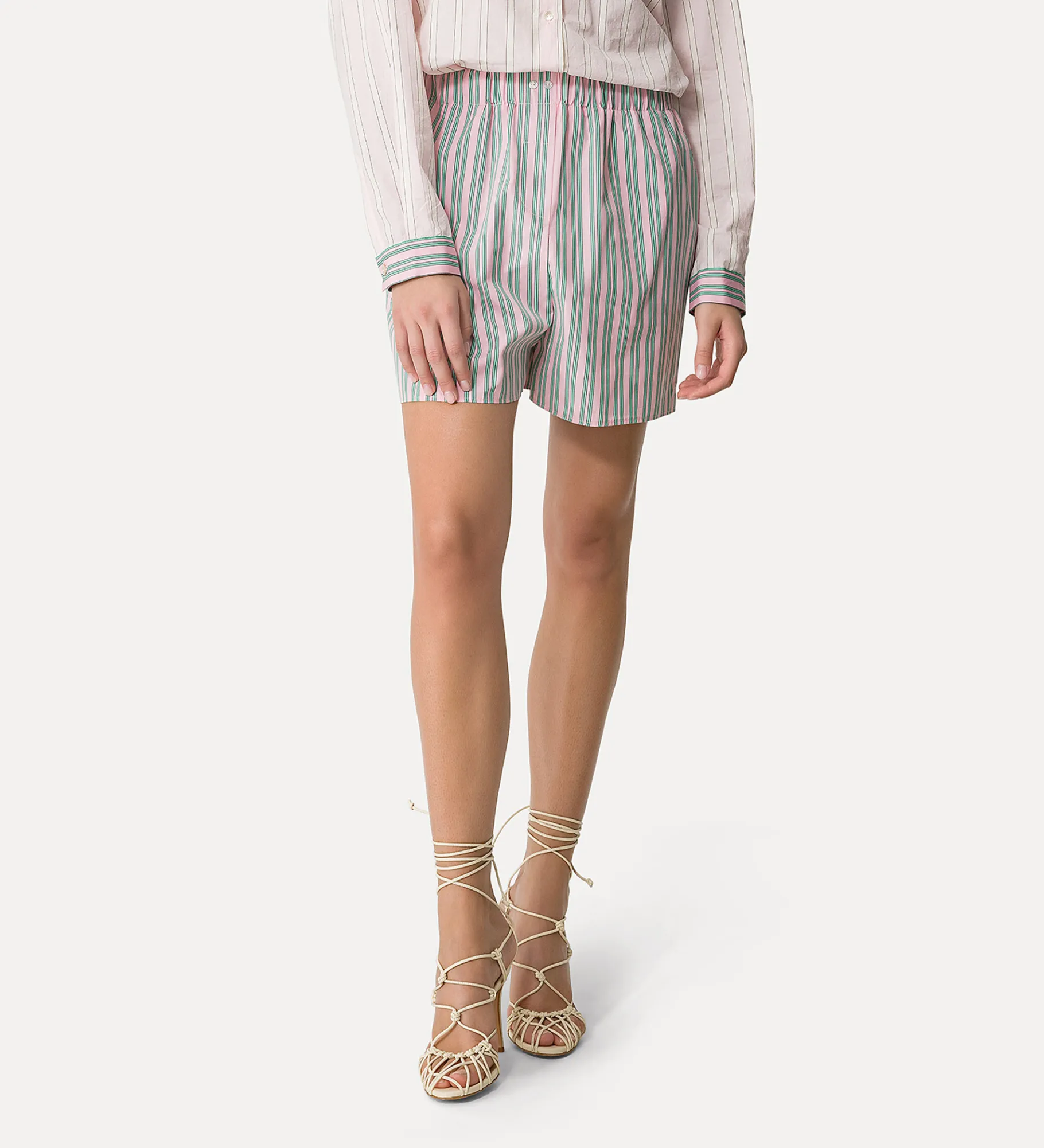 forte_forte Pantalons^short pour femme en popeline rose