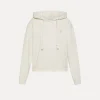 forte_forte Hauts^sweat–shirt à capuche essential en molleton de coton diagonal ivory