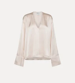 forte_forte Chemises^top à manches longues en soie oyster