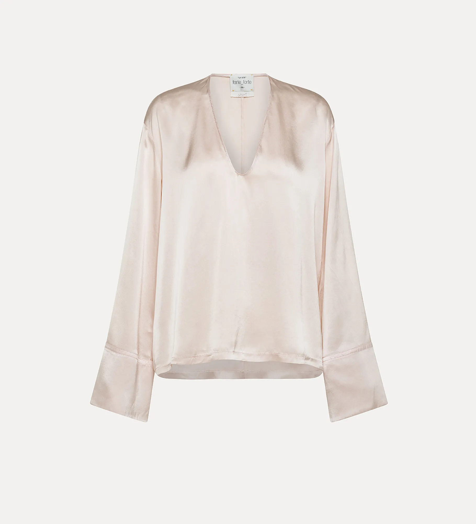 forte_forte Chemises^top à manches longues en soie oyster