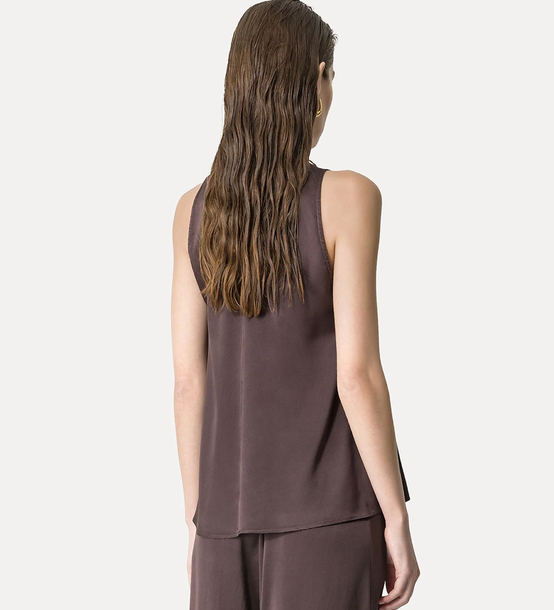 forte_forte Hauts^top en satin de soie élégant lava