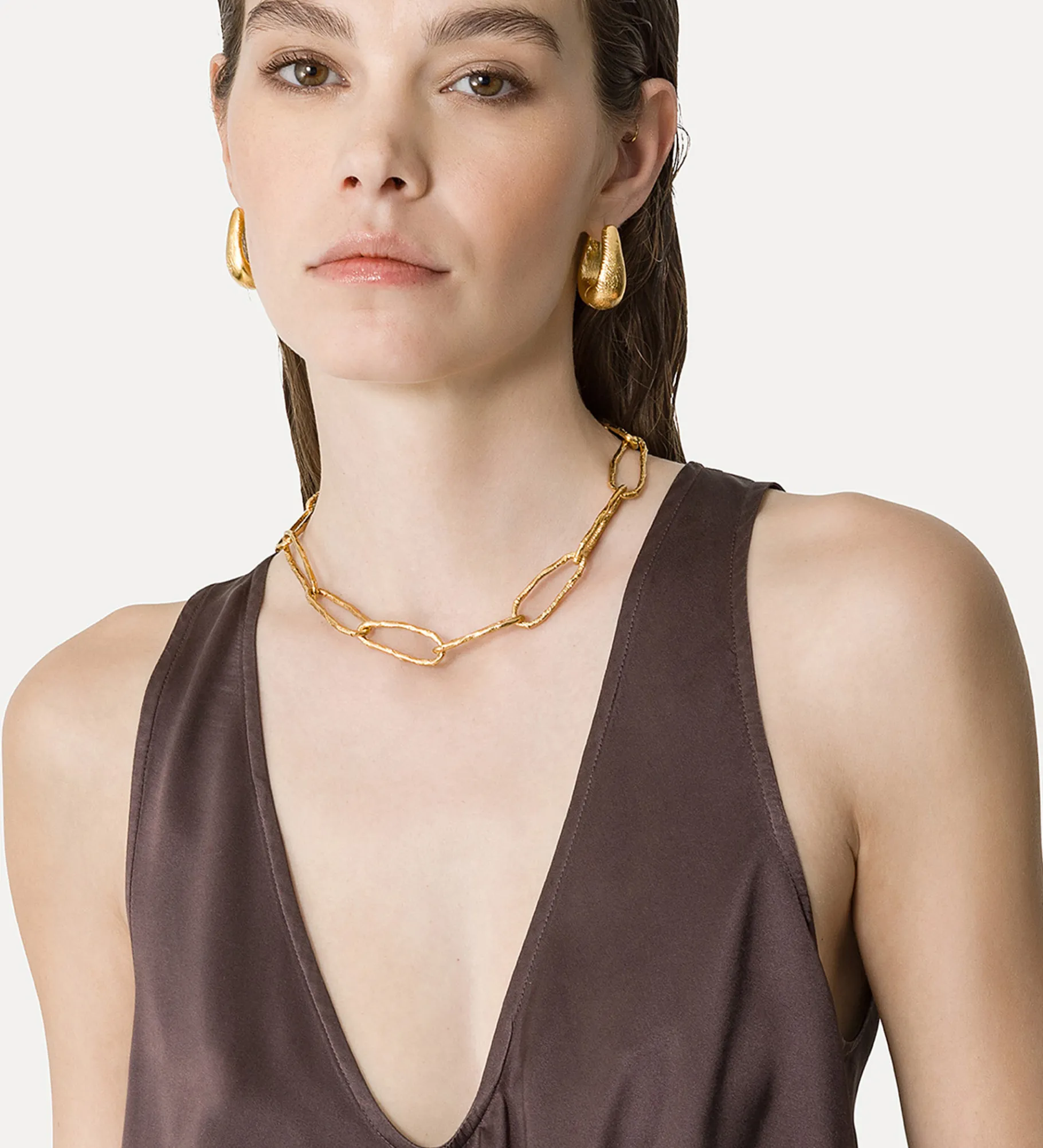 forte_forte Hauts^top en satin de soie élégant lava