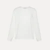 forte_forte Hauts^t–shirt essential en jersey de coton biologique bianco