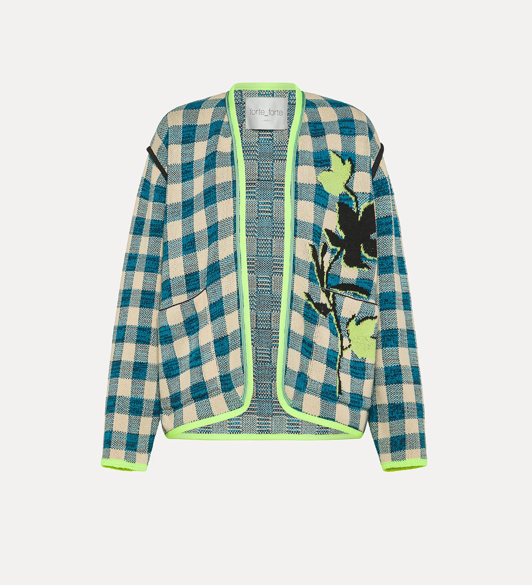 forte_forte Tricots^veste à carreaux peacock