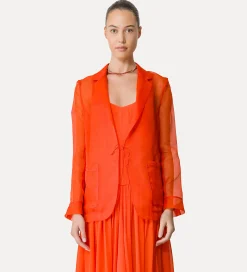forte_forte Vestes^veste en organza de soie papavero