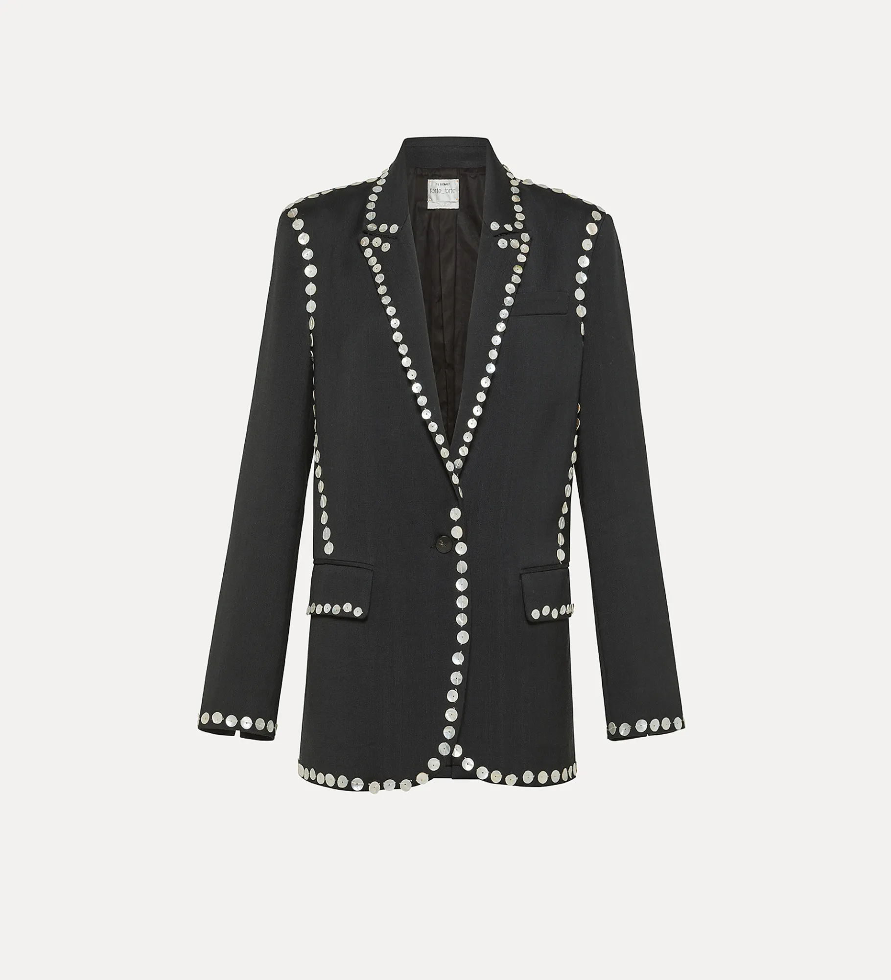 forte_forte Vestes^veste en viscose et laine noire abisso